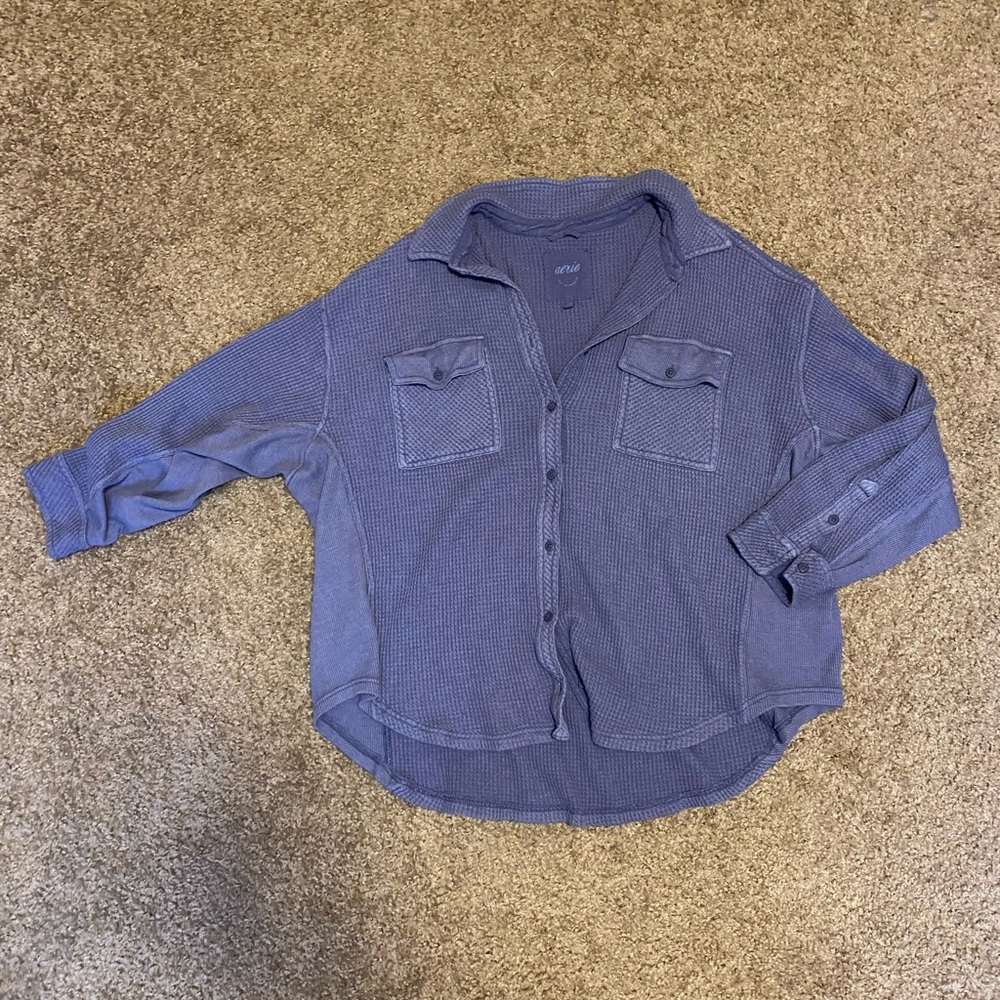 Aerie Waffle Button Up